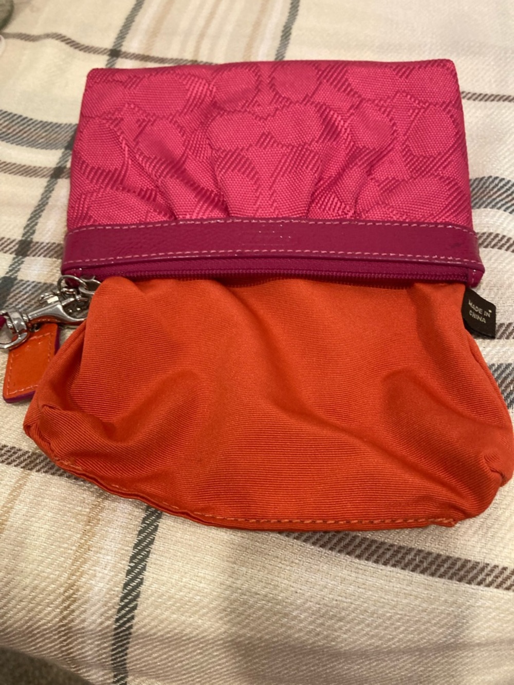 Coach Hot Pink Wristlet Signature Jacquard Wristlet Clutch - Picture 8 of 12